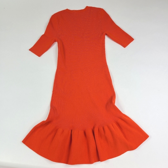 A.L.C. Orange Knit Fit & Flare Dress sz XS - Picture 4 of 4
